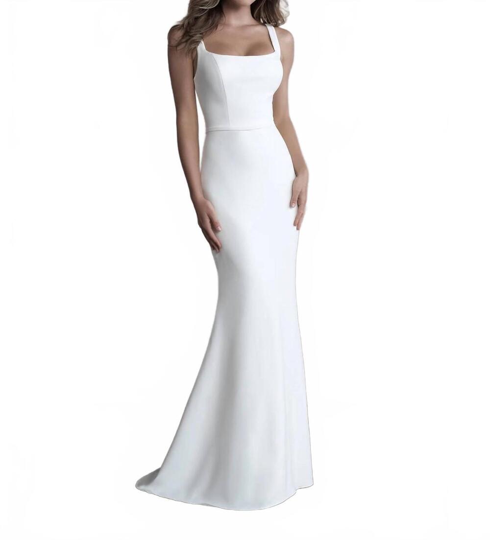 NEW ALLURE BRIDALS squareneck wedding gown in ivory